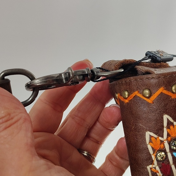 Montana West Native American Coffee Leather Crossbody Bag NWT - Picture 4 of 12